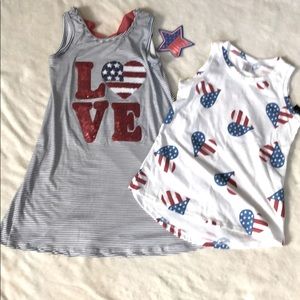 Patriotic Girls attire Flag size 7 NWT